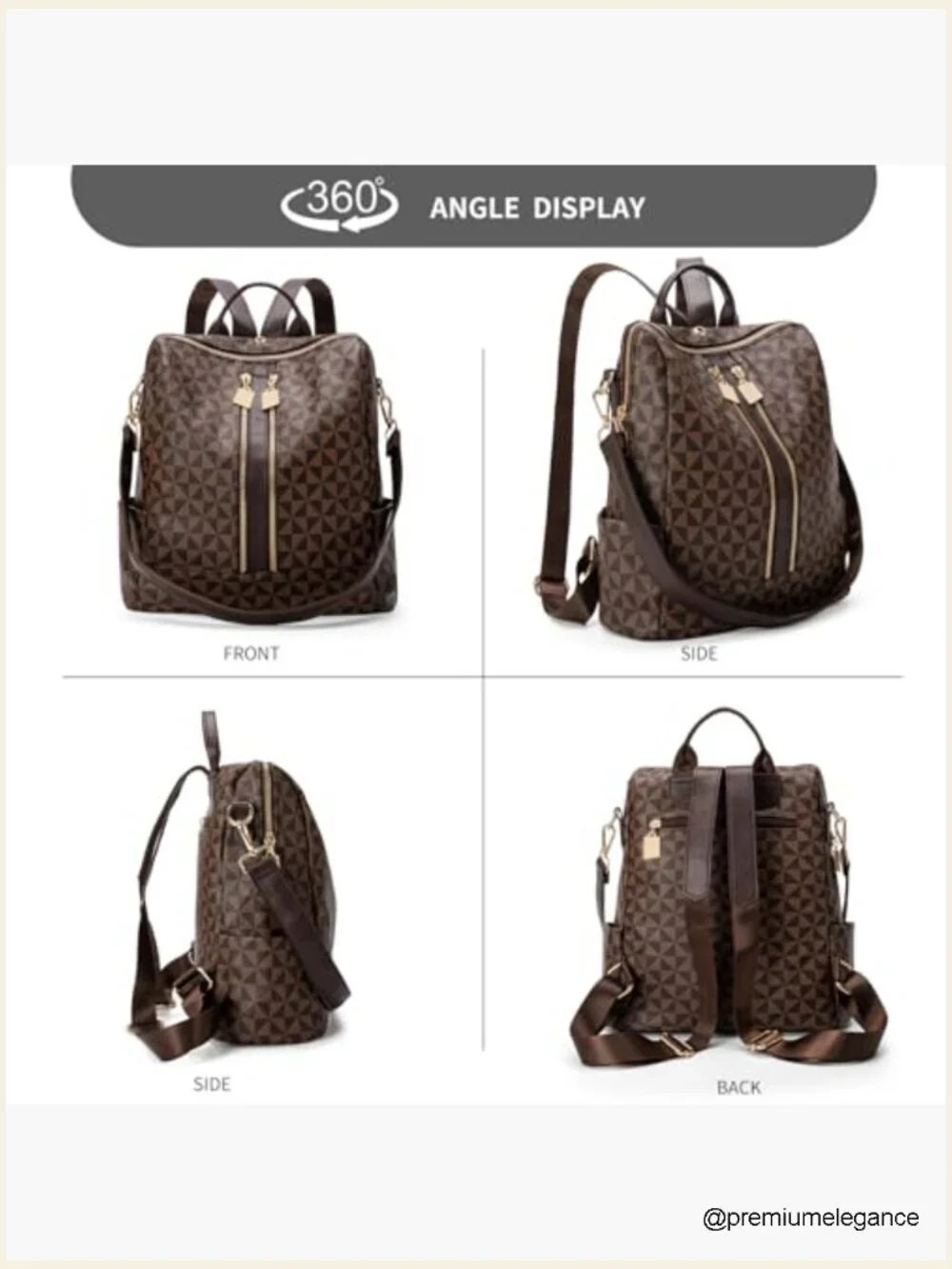 Large Fashion Designer Travel Backpack Purse Anti-Theft Laptop Bag